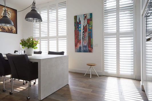 White Norman Shutters