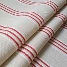 Peony/Cream - Henley Stripe By Ian Mankin || Material World Peony/Cream - Henley Stripe By Ian Mankin || Material World