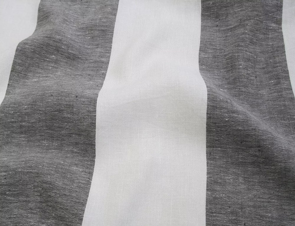 Charcoal - Coast Stripe By Unique Fabrics || Material World