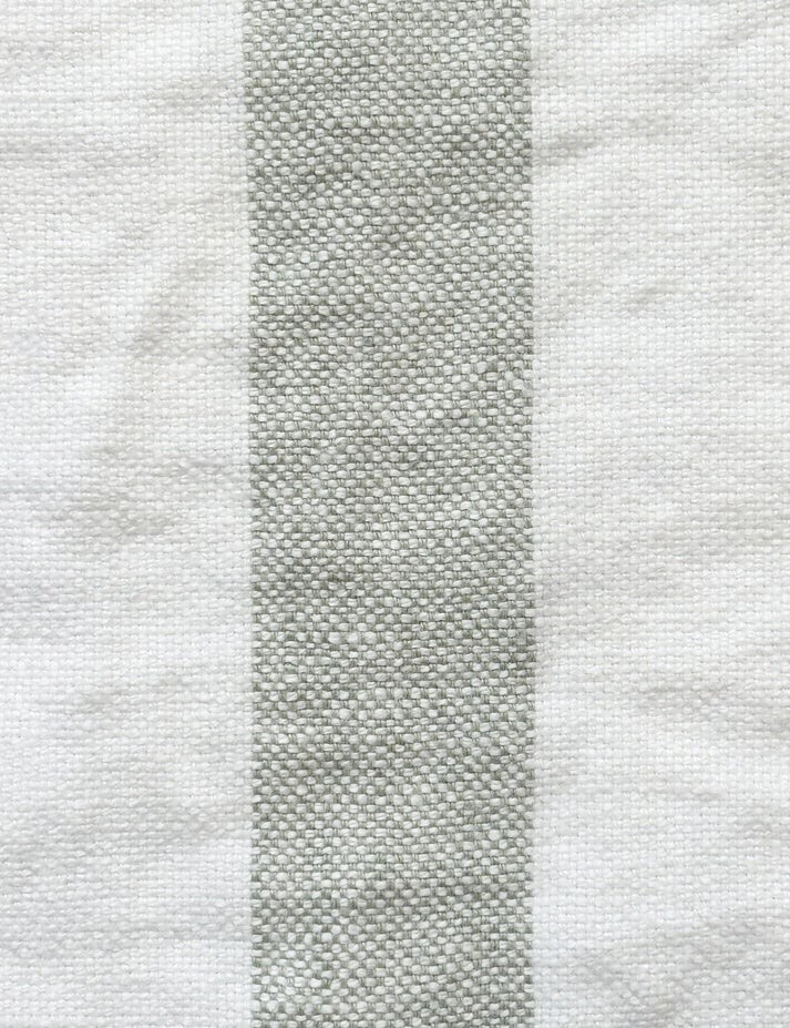 Thyme/Ecru - Hampton Stripe By Raffles Textiles || Material World