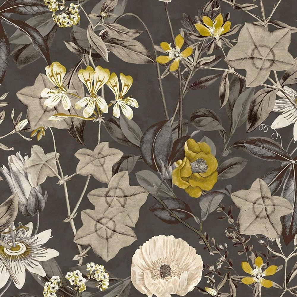 Charcoal - Passiflora Velvet By Clarke & Clarke || Material World