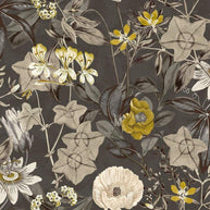 Charcoal - Passiflora Velvet By Clarke & Clarke || Material World