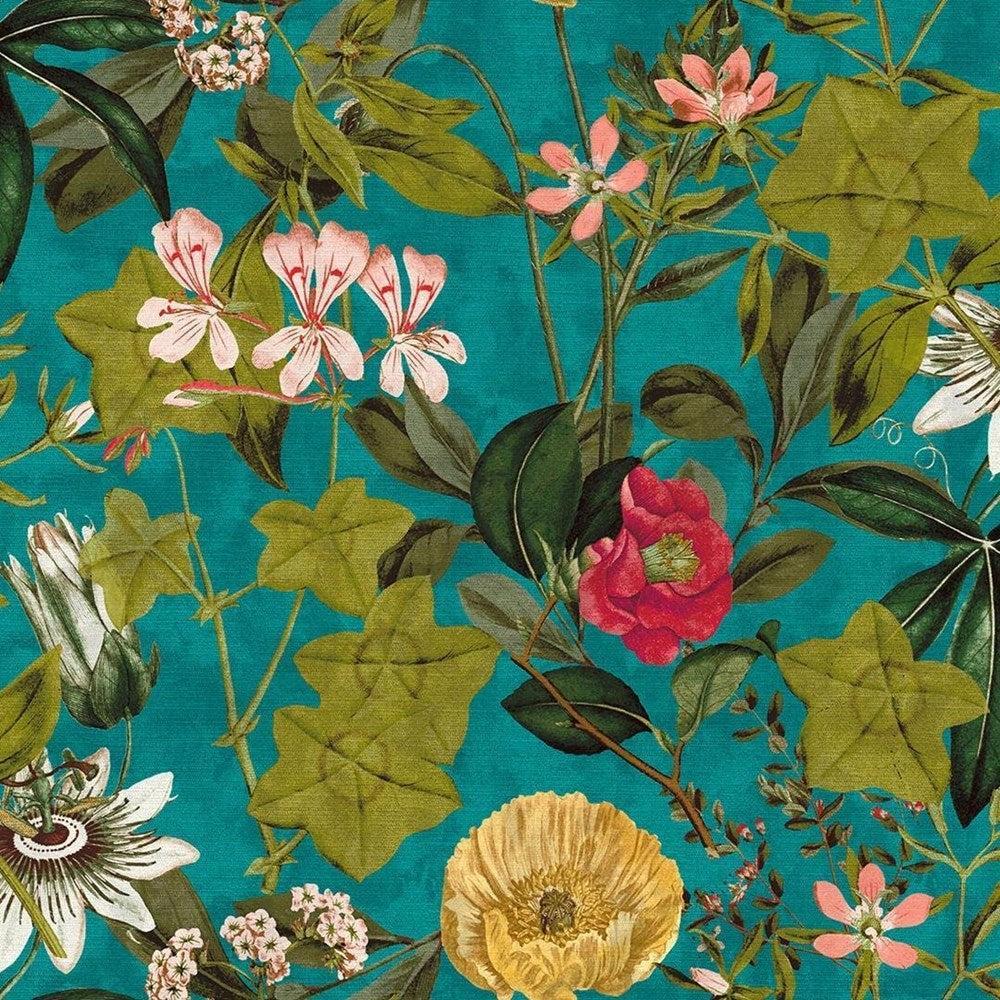 KingFisher - Passiflora Velvet By Clarke & Clarke || Material World