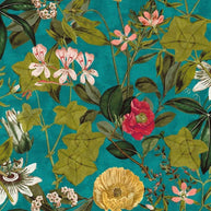 KingFisher - Passiflora Velvet By Clarke & Clarke || Material World