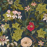 Midnight - Passiflora Velvet By Clarke & Clarke || Material World
