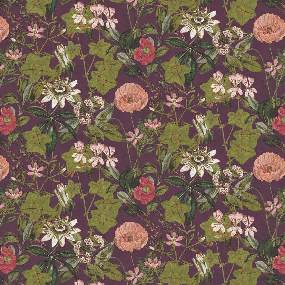 Mulberry - Passiflora Velvet By Clarke & Clarke || Material World