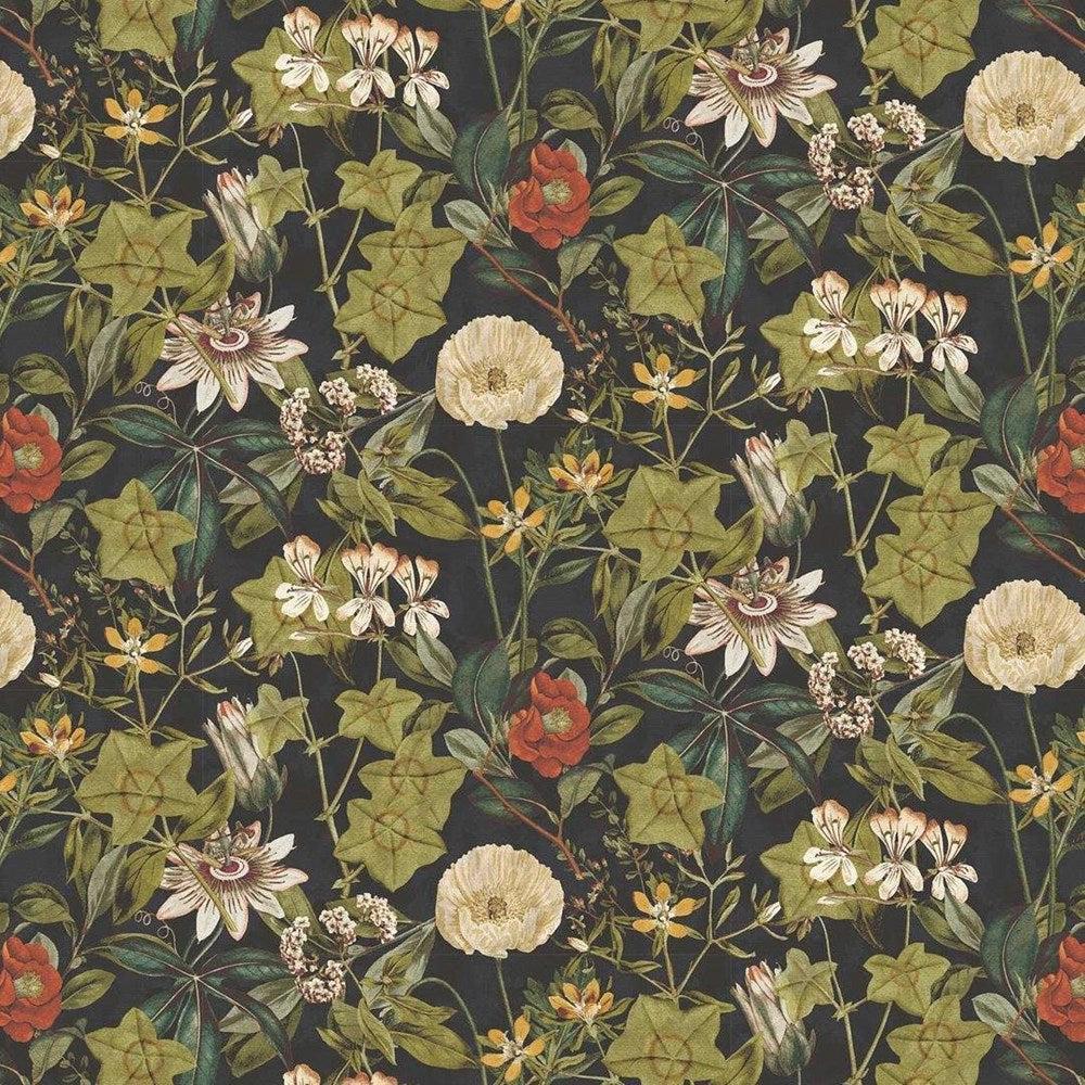 Noir - Passiflora Velvet By Clarke & Clarke || Material World