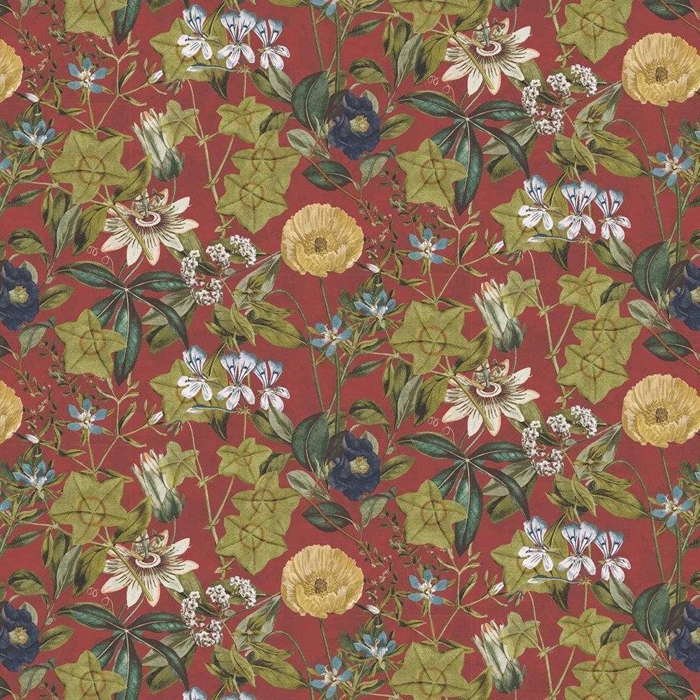 Rouge - Passiflora Velvet By Clarke & Clarke || Material World