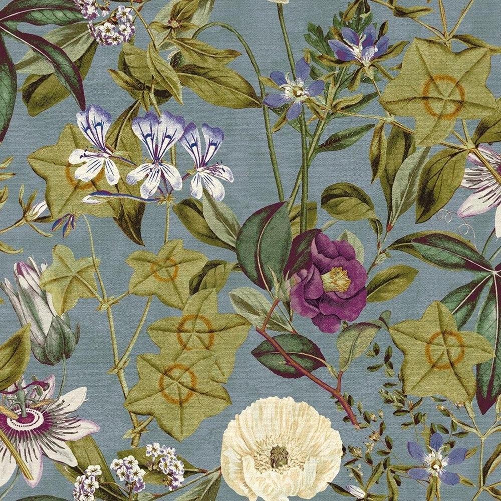 Slate - Passiflora Velvet By Clarke & Clarke || Material World