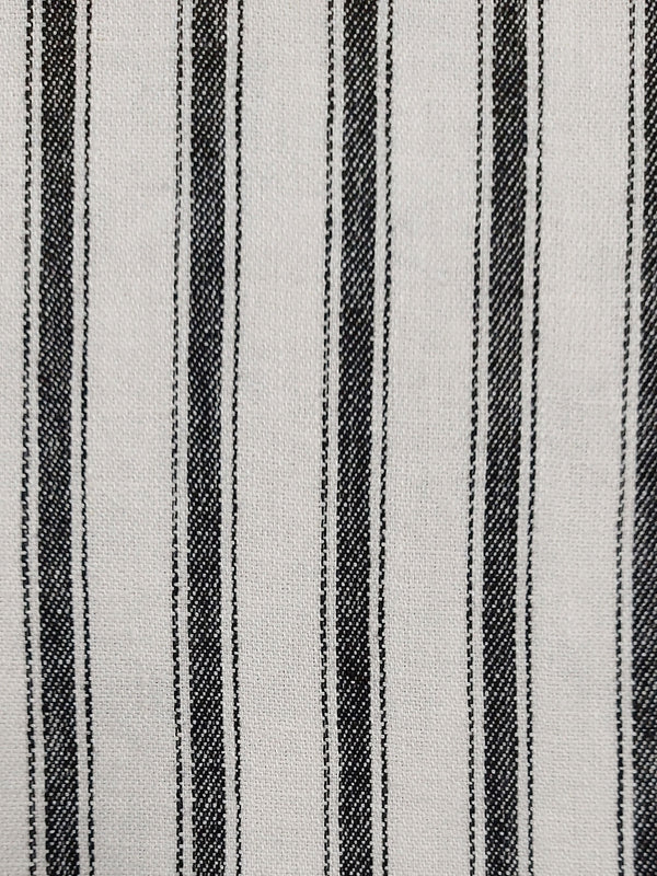 Black - Ticking Stripe By Raffles Textiles || Material World