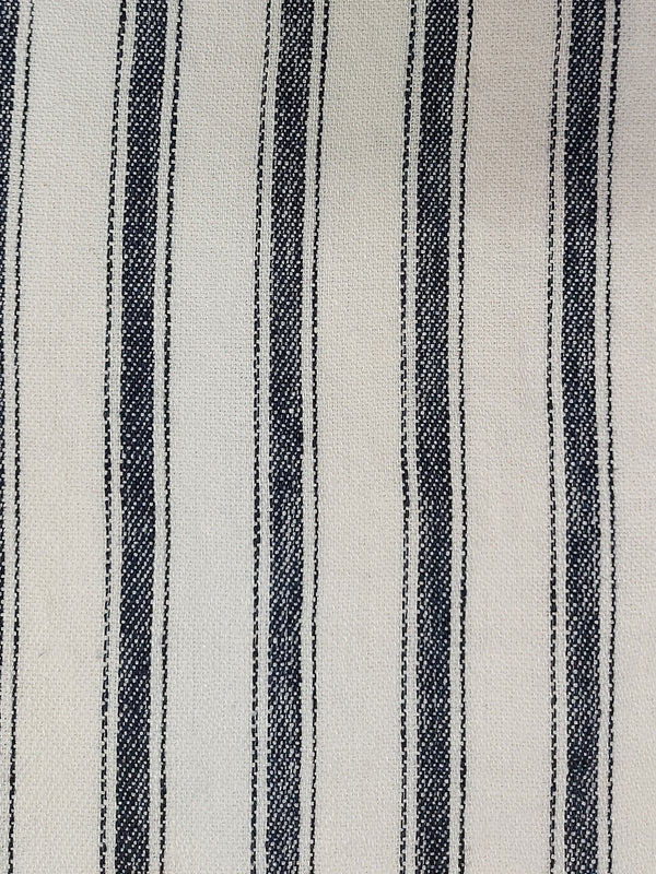 Navy - Ticking Stripe By Raffles Textiles || Material World