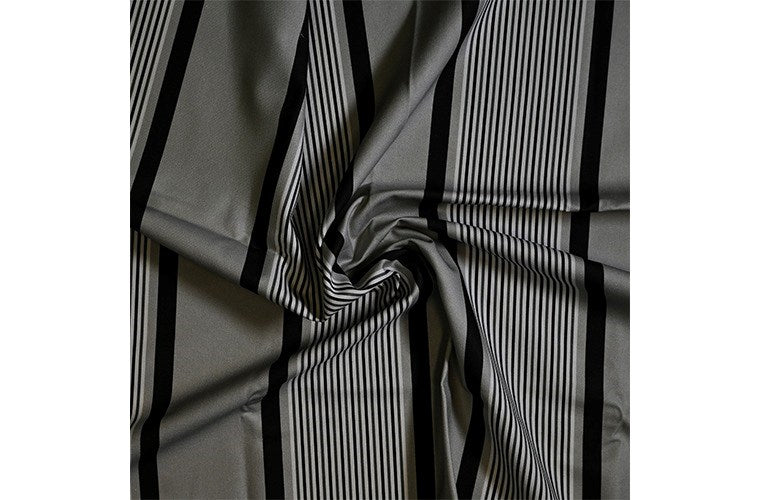Charcoal - Tiverton Stripe By Laura Ashley || Material World