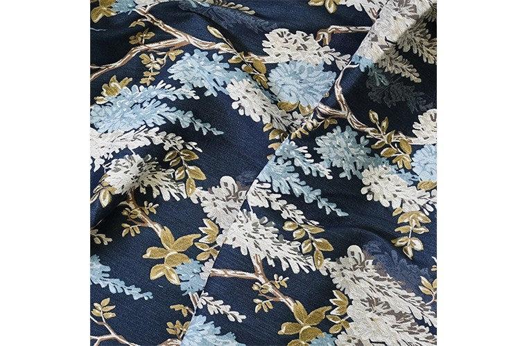 Indigo - Wisteria Garden Jacquard By Laura Ashley || Material World