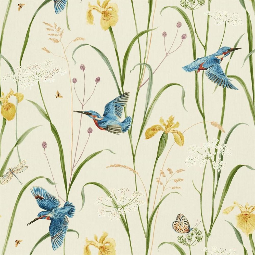 Azure/Linen - Kingfisher & Iris By Sanderson || Material World