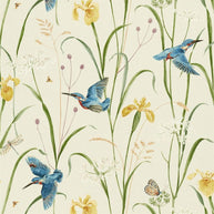 Azure/Linen - Kingfisher & Iris By Sanderson || Material World