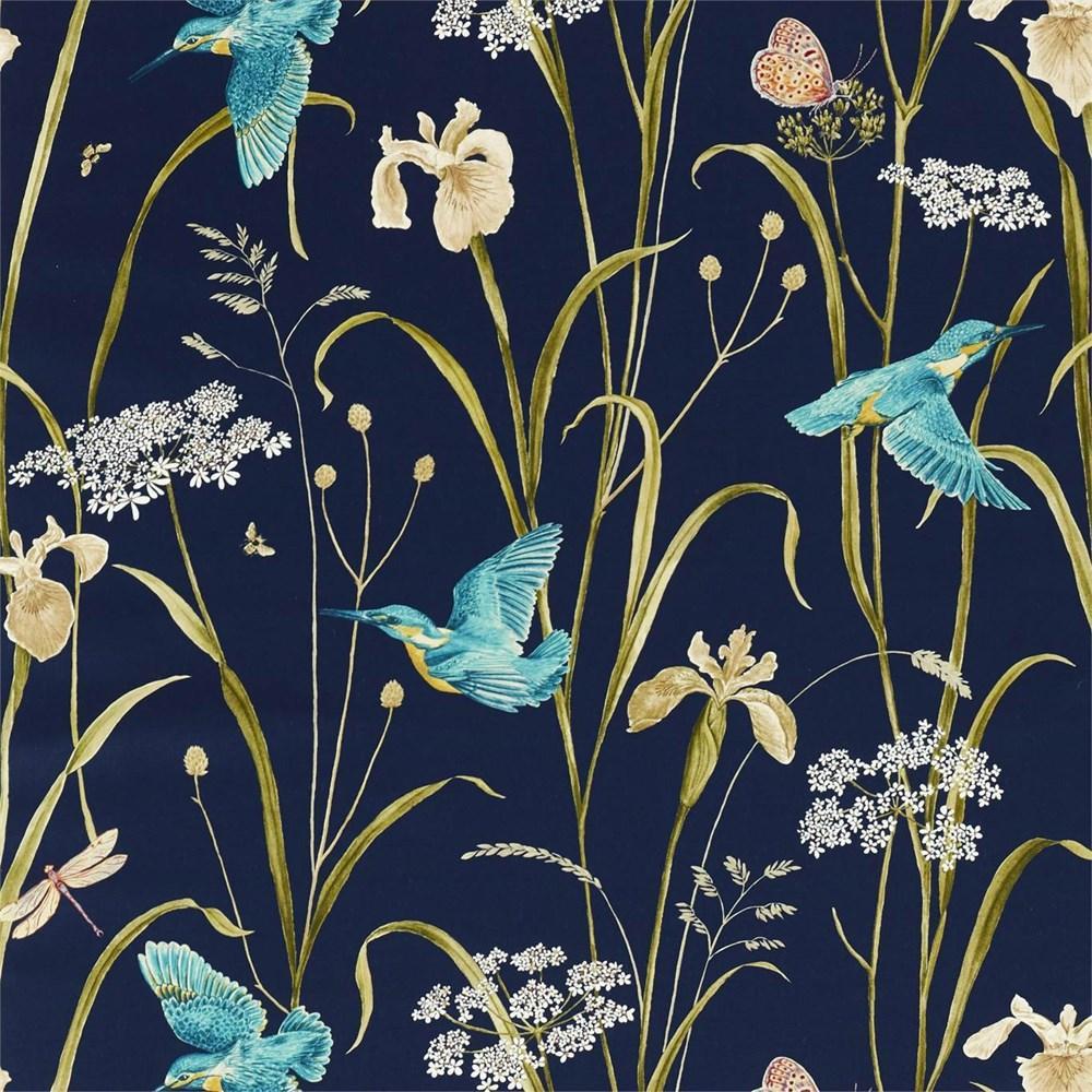 Navy/Teal - Kingfisher & Iris By Sanderson || Material World
