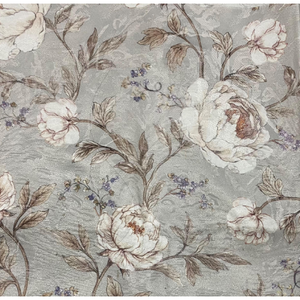 Grey - Peony (Jacquard) By Slender Morris || Material World