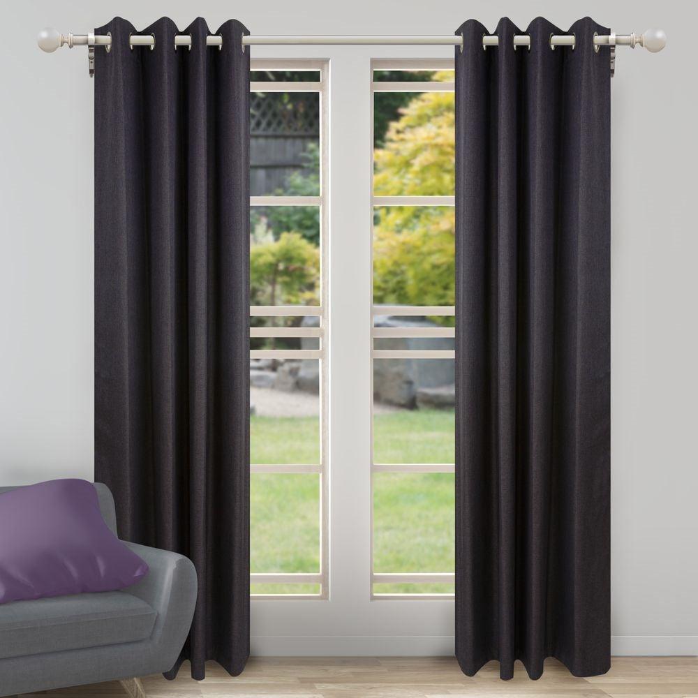  - Porter Ring Top (Eyelet) Blockout Curtain 140X160cm By Nettex || Material World