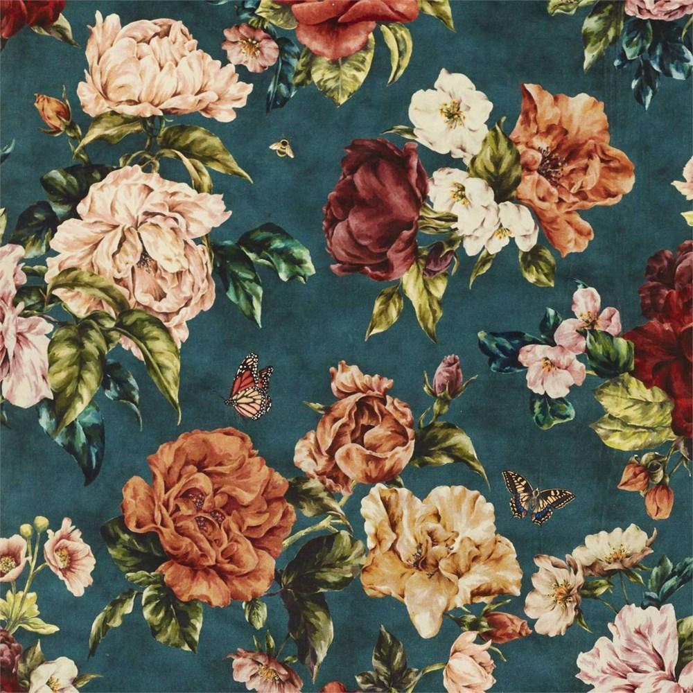 Newby Green - Summer Peony Velvet By Sanderson || Material World
